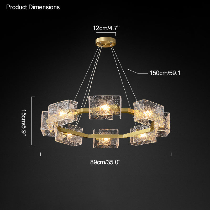 Diff Textured Glass Round Chandelier-DF2174