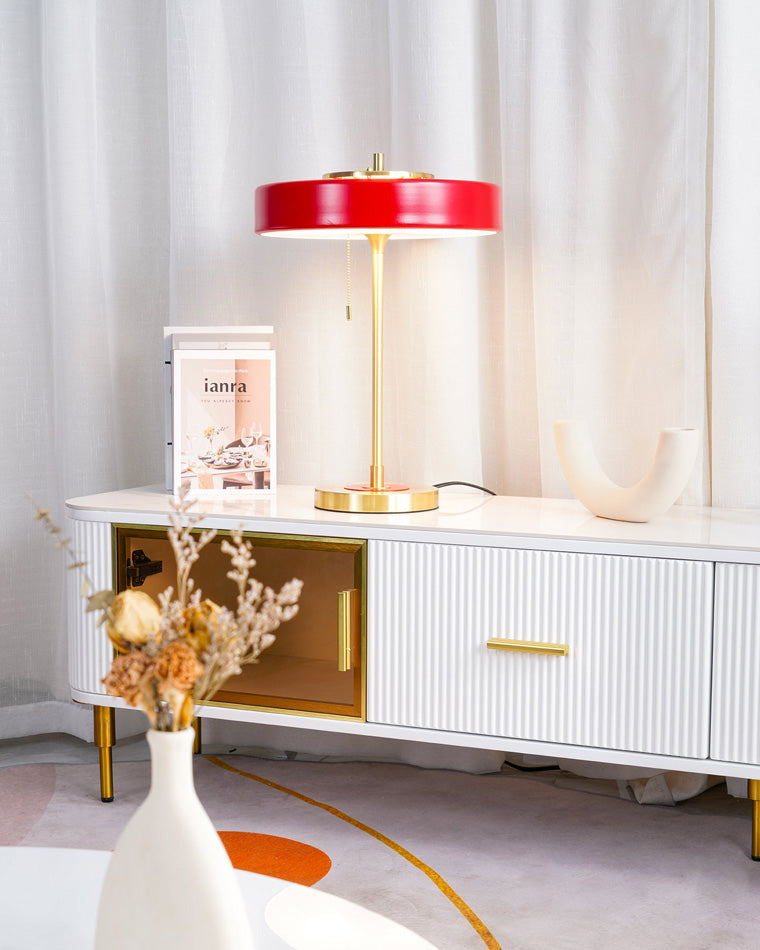 Diff Mid-Century Round Table Lamp with Pull Chain-DF8009