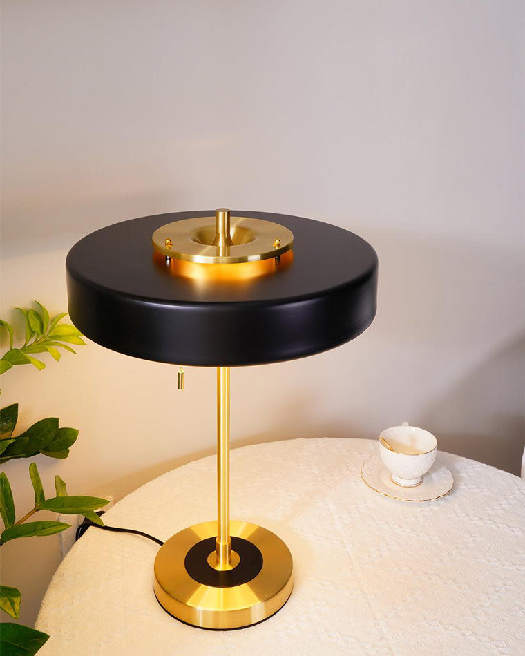 Diff Mid-Century Round Table Lamp with Pull Chain-DF8009