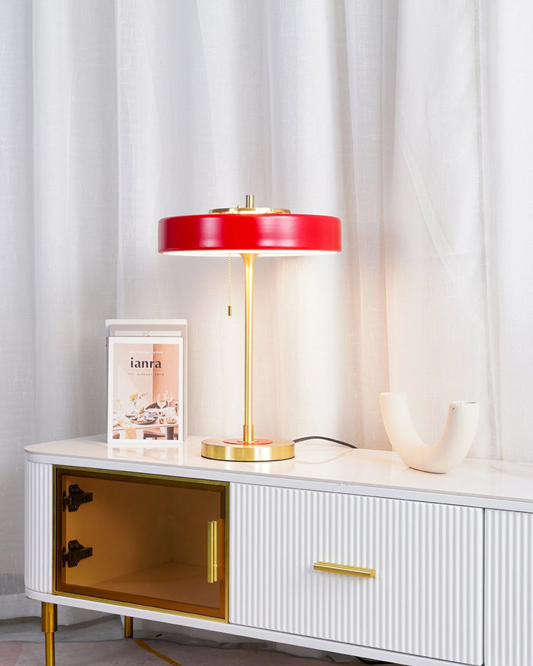 Diff Mid-Century Round Table Lamp with Pull Chain-DF8009
