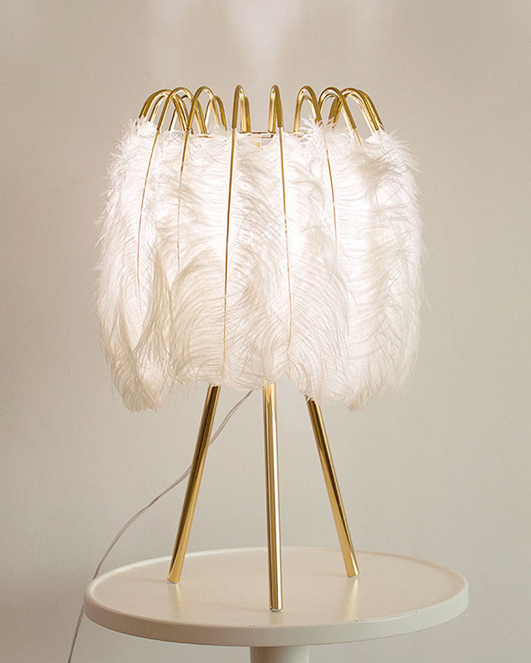 Diff Stylish Tripod Feather Table Lamp-DF8036