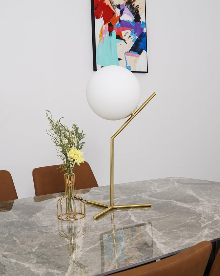 Diff Milk Glass Globe Table Lamp-DF8011
