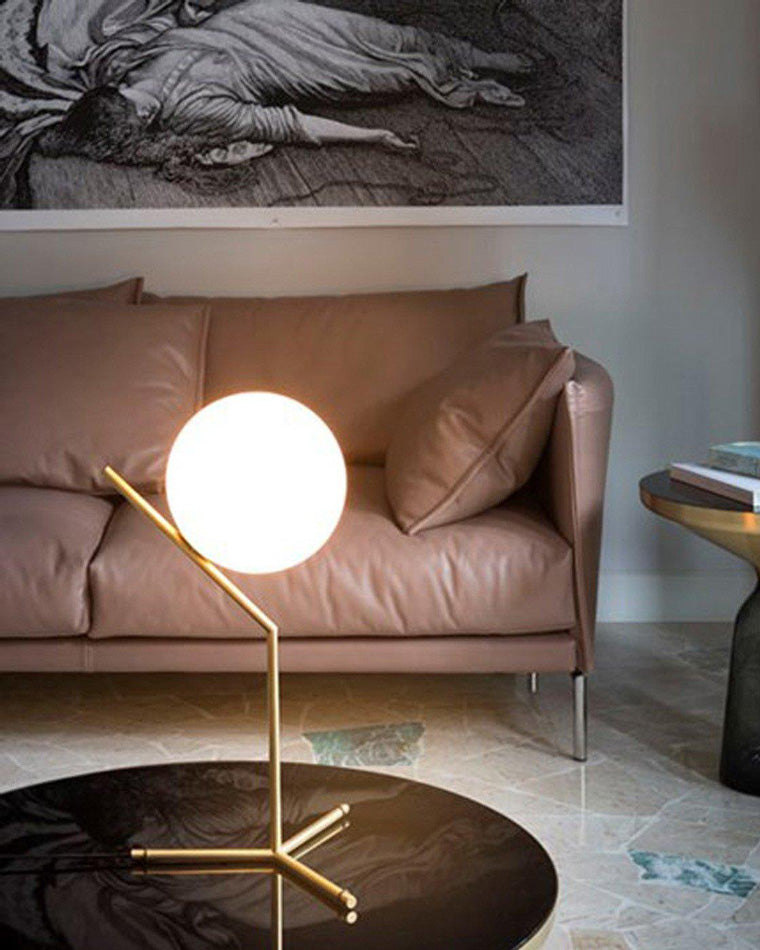 Diff Milk Glass Globe Table Lamp-DF8011