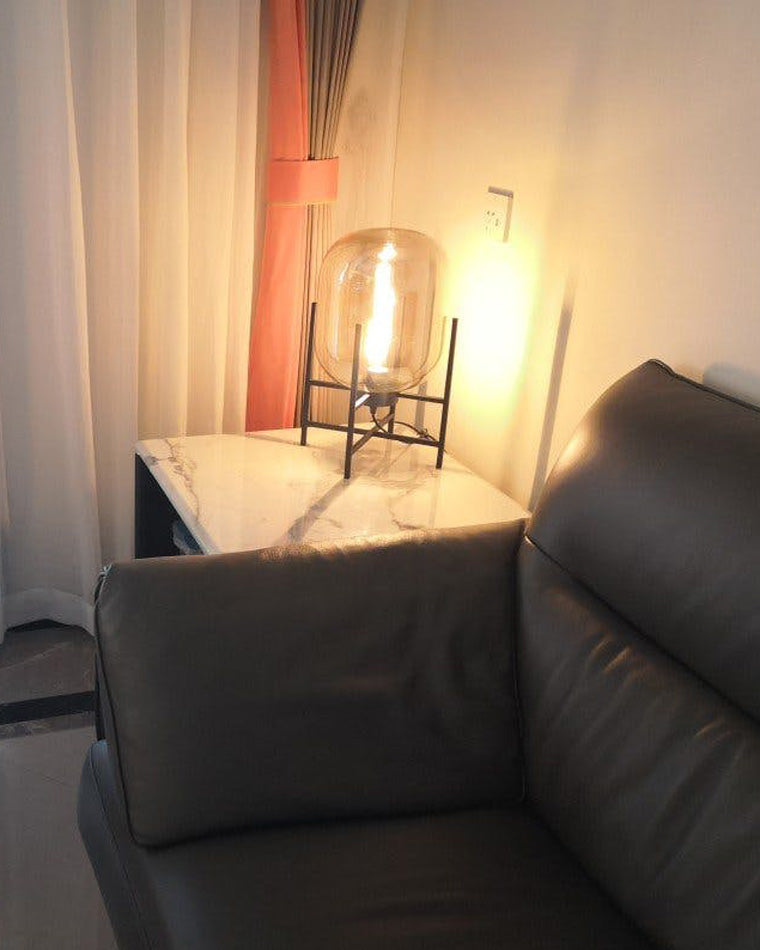 Diff Smoked Glass Lantern Table Lamp-DF8012