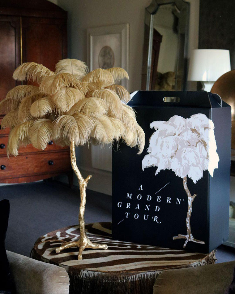 Diff Feather Palm Tree Table Lamp-DF8016
