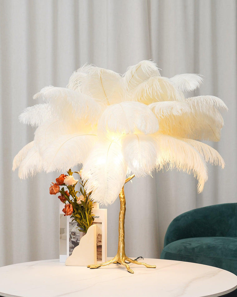 Diff Feather Palm Tree Table Lamp-DF8016