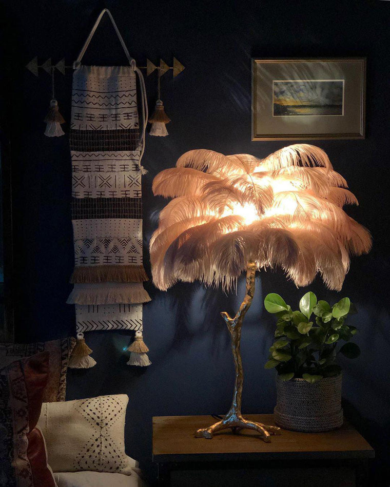 Diff Feather Palm Tree Table Lamp-DF8016