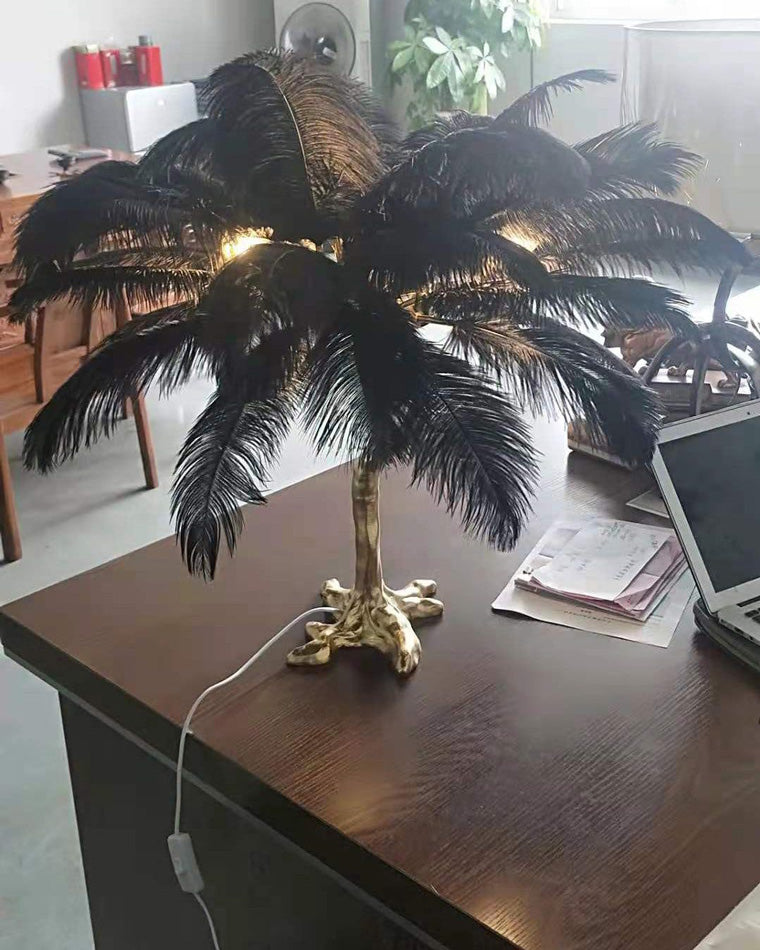 Diff Feather Palm Tree Table Lamp-DF8016