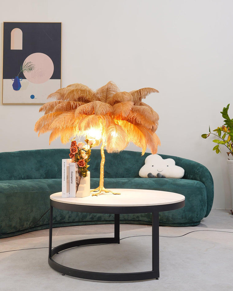Diff Feather Palm Tree Table Lamp-DF8016
