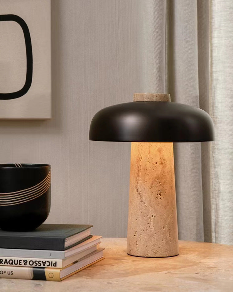 Diff Mushroom Travertine Table Lamp-DF8027