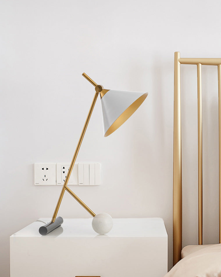 Diff Unique Cone Articulating Marble Desk Lamp-DF8031