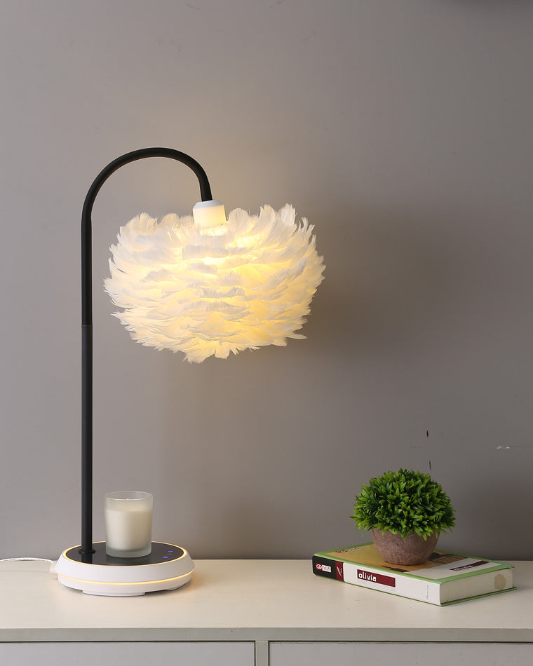 Diff Dimmable Flexible Feather Night Lamp with Wireless Charger-DF8045