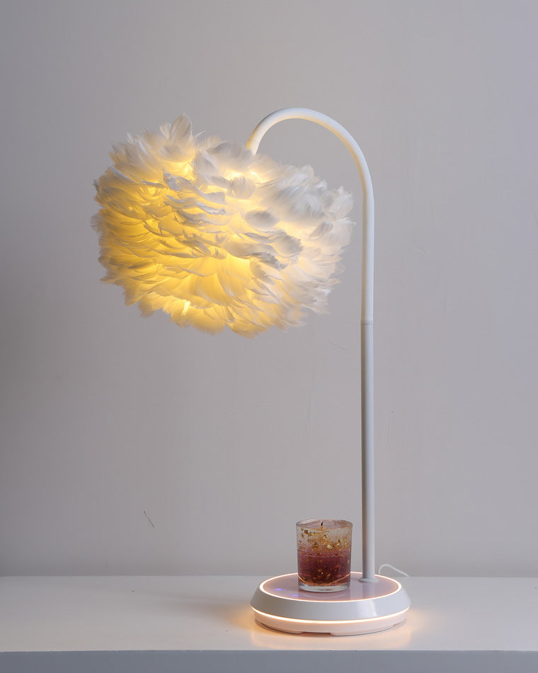 Diff Dimmable Flexible Feather Night Lamp with Wireless Charger-DF8045