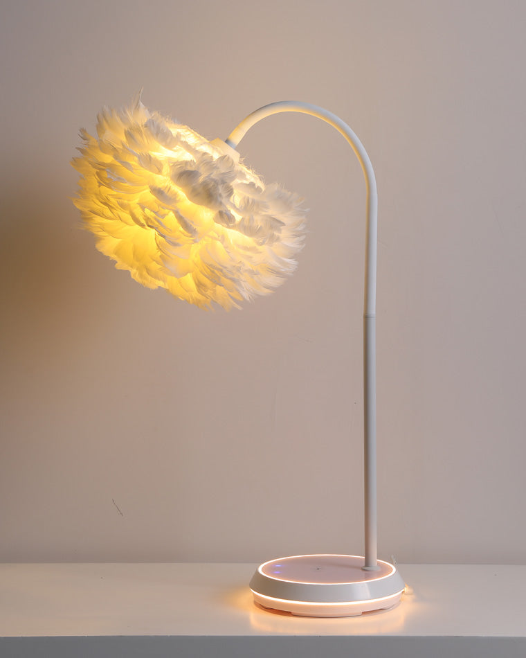 Diff Dimmable Flexible Feather Night Lamp with Wireless Charger-DF8045