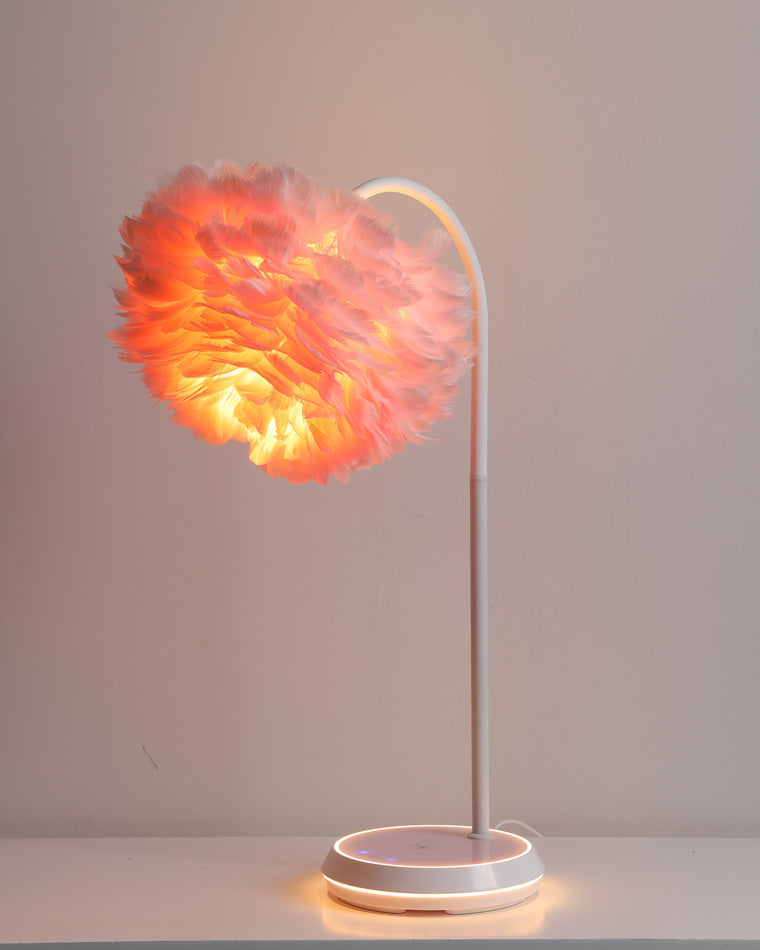 Diff Dimmable Flexible Feather Night Lamp with Wireless Charger-DF8045