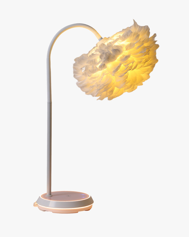 Diff Dimmable Flexible Feather Night Lamp with Wireless Charger-DF8045