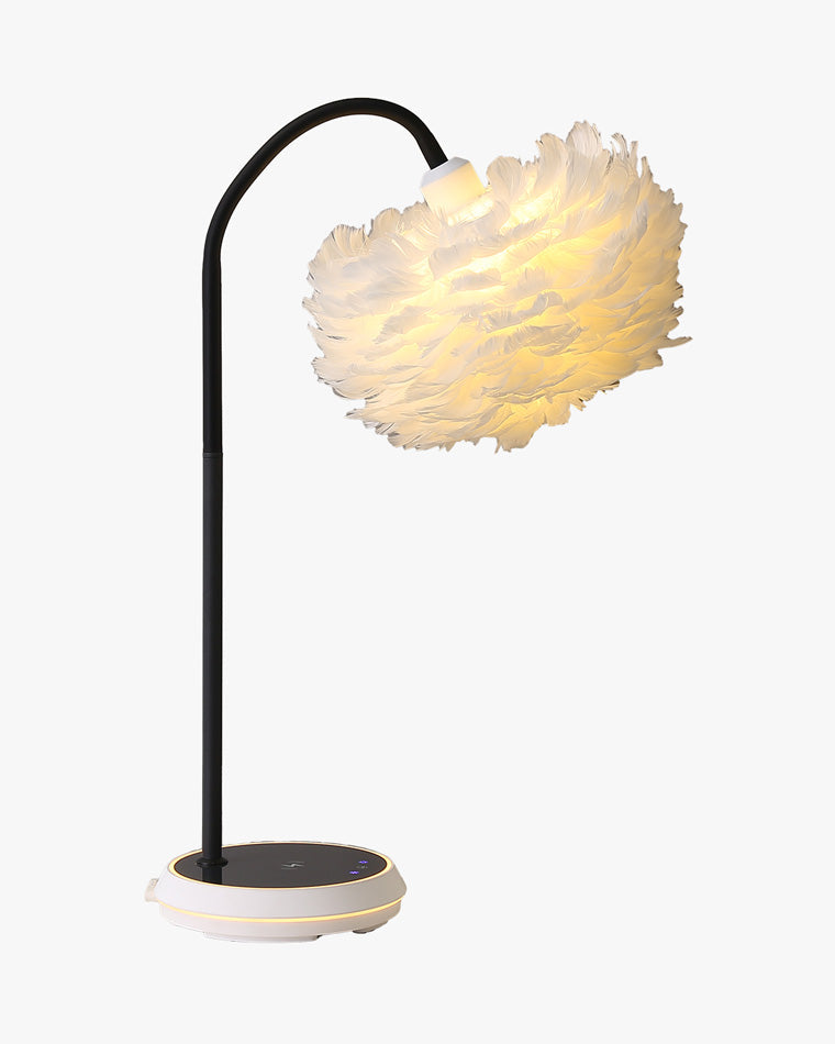 Diff Dimmable Flexible Feather Night Lamp with Wireless Charger-DF8045