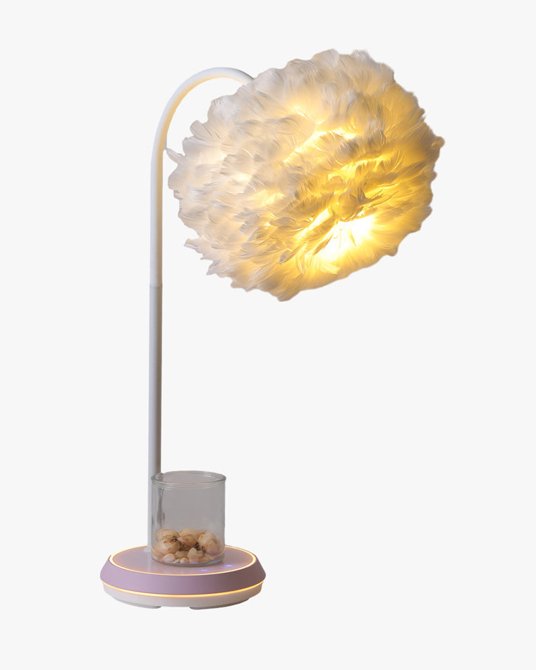 Diff Dimmable Flexible Feather Night Lamp with Wireless Charger-DF8045