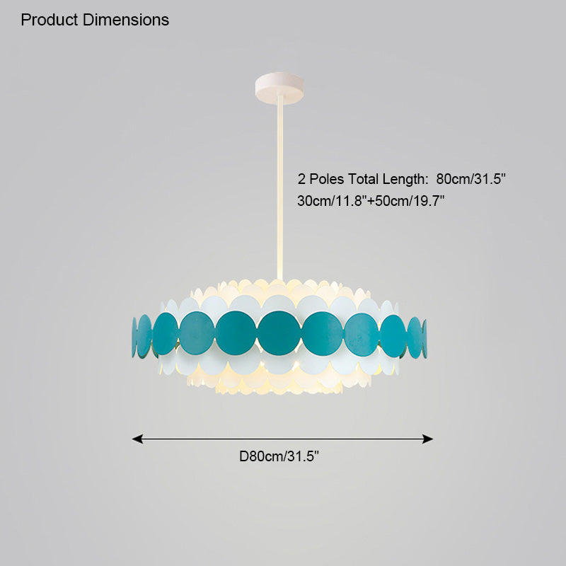 Diff Black/Blue Round Chandelier-DF2140