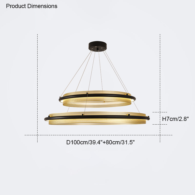 Diff Black and Gold Ring LED Chandelier-DF2119