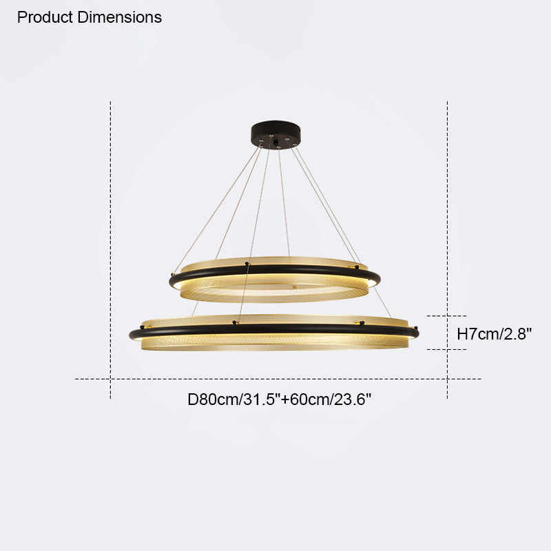 Diff Black and Gold Ring LED Chandelier-DF2119