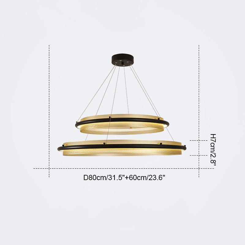 Diff Black and Gold Ring LED Chandelier-DF2119