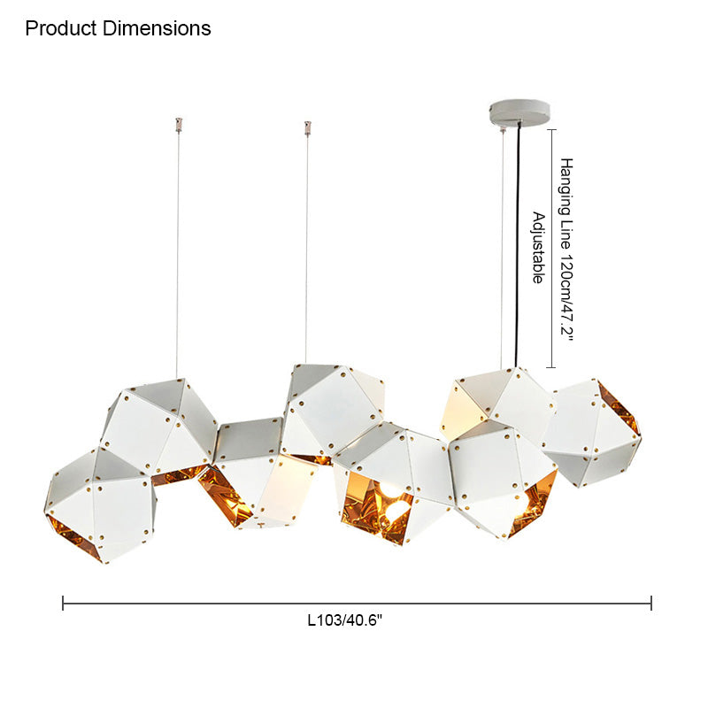 Diff Long Steel Sculptural Chandelier-DF2076