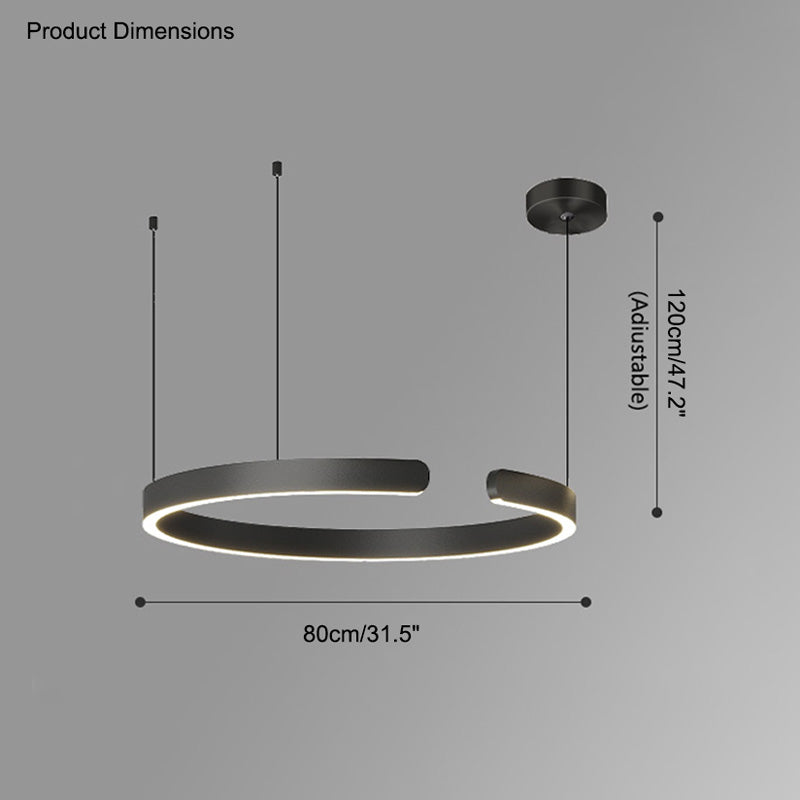 Diff Black/Gold Ring Led Chandelier-DF2009