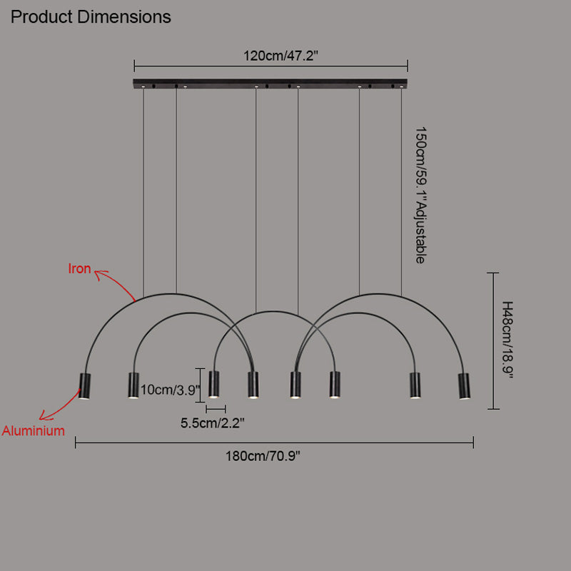 Diff Arc Rainbow Pendant Chandelier-DF2063