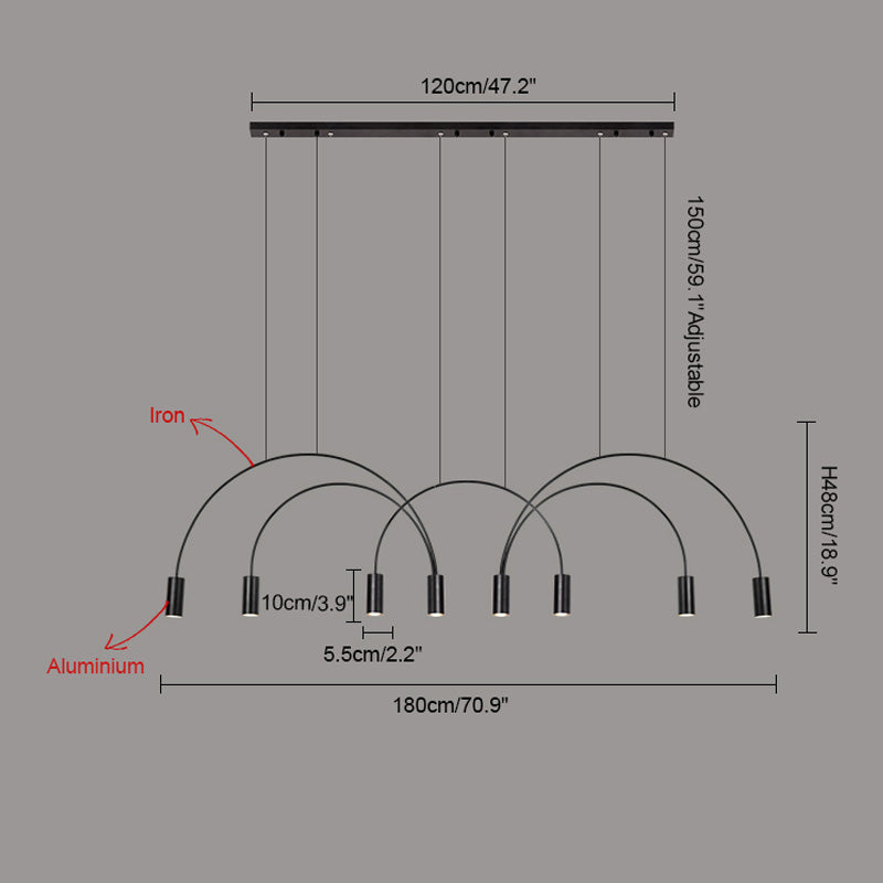 Diff Arc Rainbow Pendant Chandelier-DF2063
