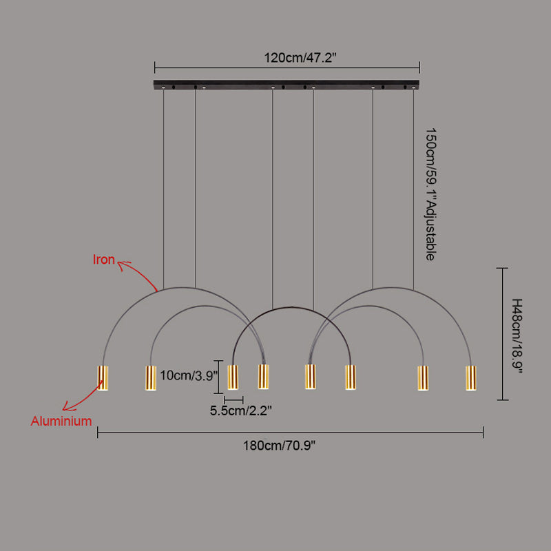 Diff Arc Rainbow Pendant Chandelier-DF2063
