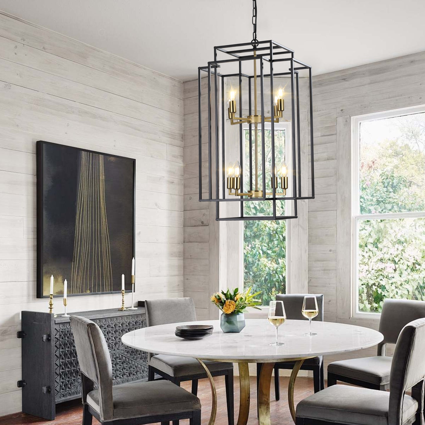 8-Lights Lantern Tiered Pendant Light -DG2008