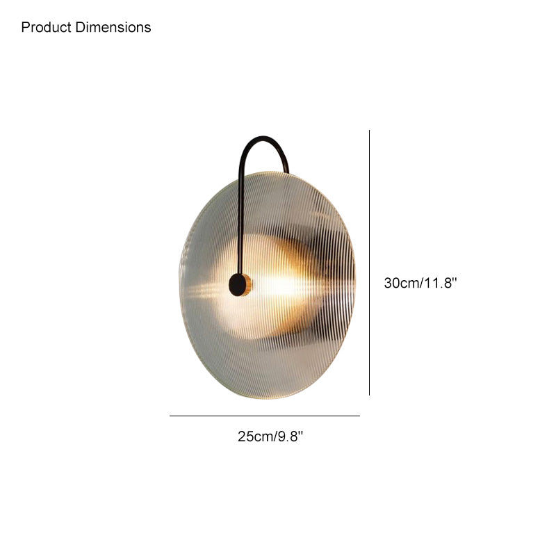 Diff Ribbed Glass Disc Wall Sconce-DF6028