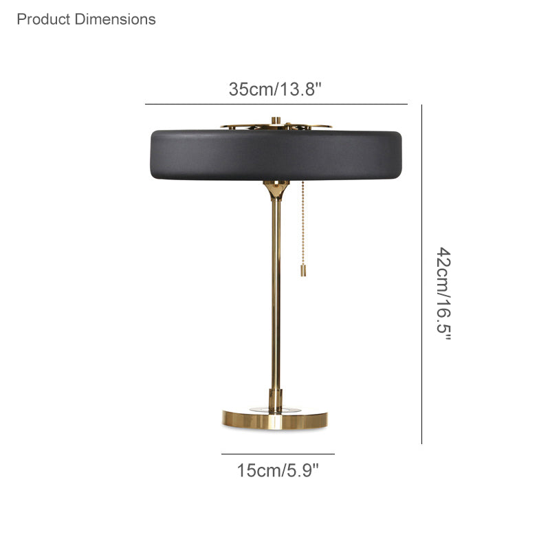 Diff Mid-Century Round Table Lamp with Pull Chain-DF8009