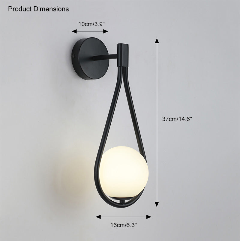 Diff Glass Globe Tear Drop Wall Sconce-DF6022