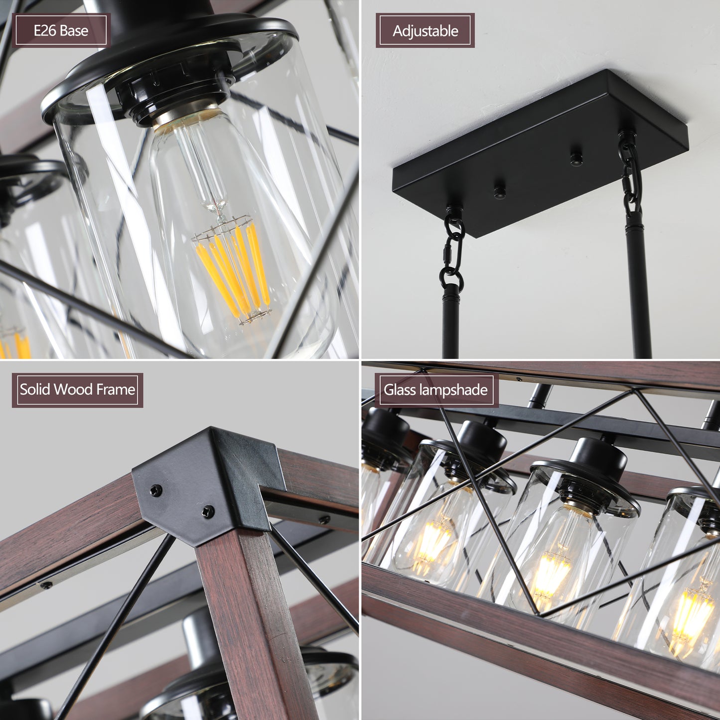 5-Light Retro Farmhouse Chandelier -DG2005