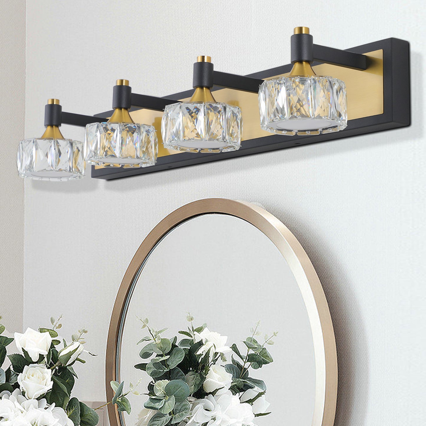 LED 4-Light Modern Crystal Bathroom Vanity Light -DG2023