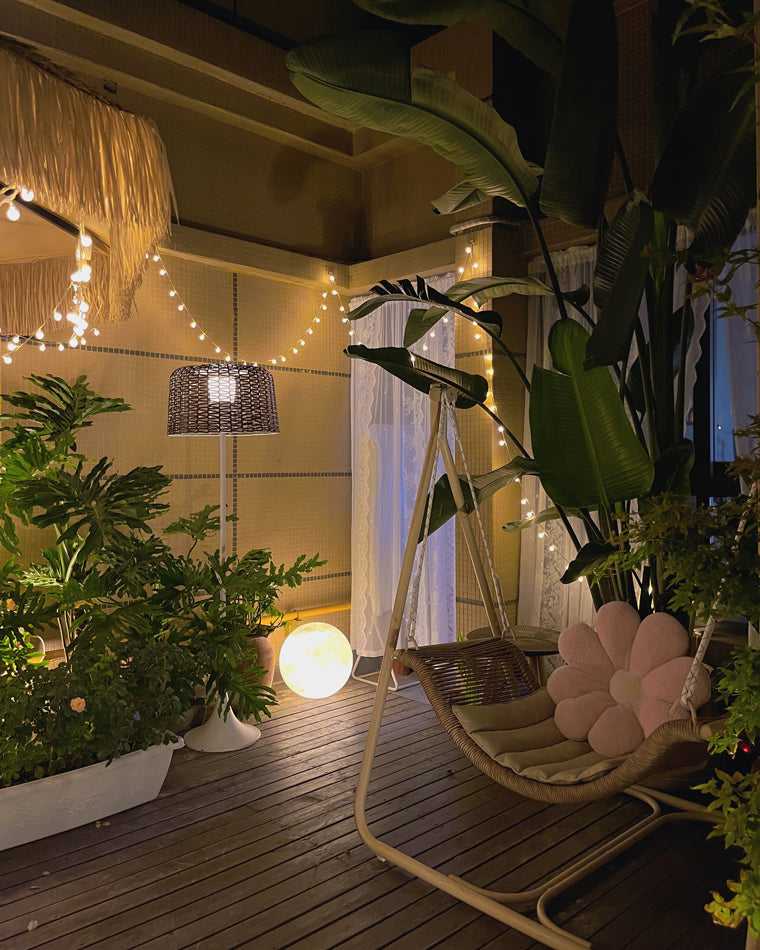 Diff Solar Rattan Floor lamp Outdoor Light-DF9011