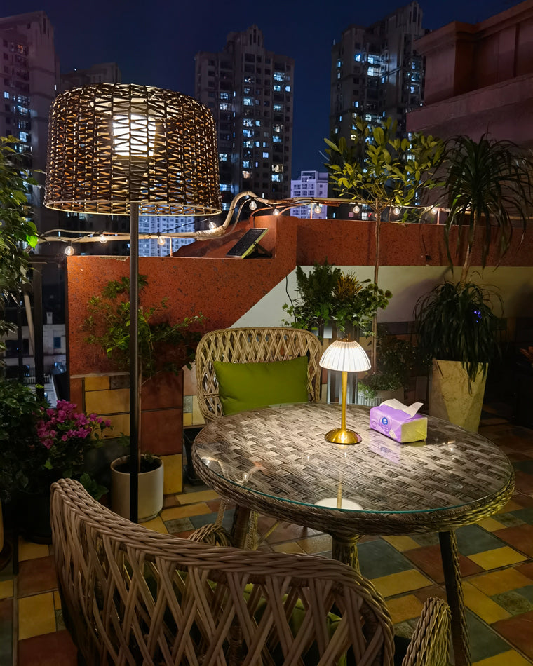 Diff Solar Rattan Floor lamp Outdoor Light-DF9011