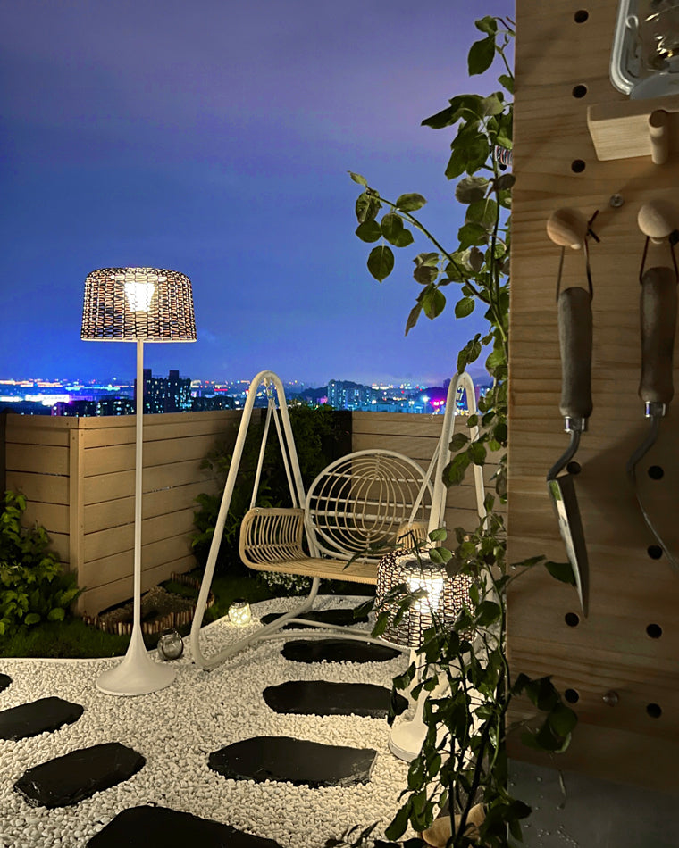 Diff Solar Rattan Floor lamp Outdoor Light-DF9011