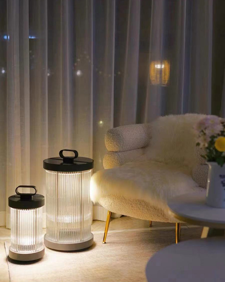 Diff Solar Pleated Glass Lantern Outdoor Light-DF9043