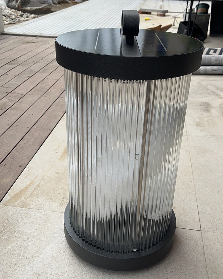 Diff Solar Pleated Glass Lantern Outdoor Light-DF9043