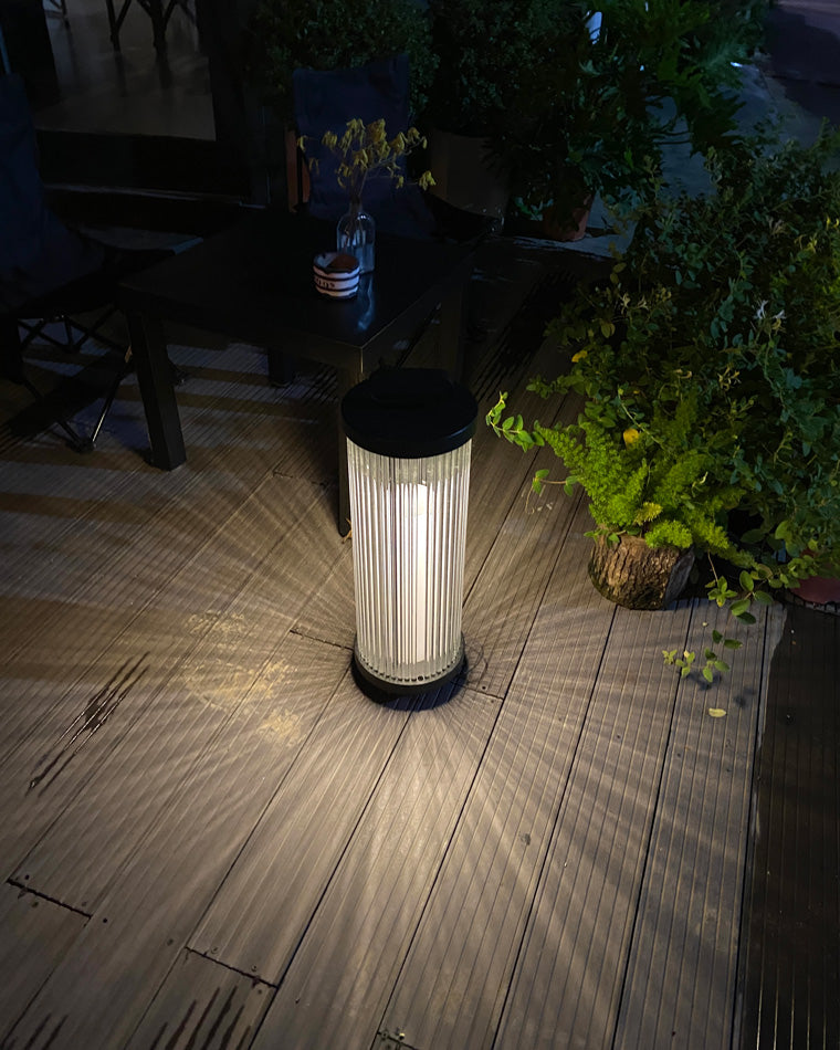 Diff Solar Pleated Glass Lantern Outdoor Light-DF9043