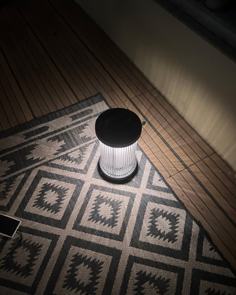Diff Solar Pleated Glass Lantern Outdoor Light-DF9043