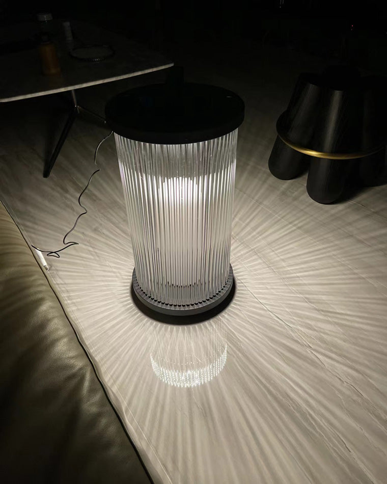 Diff Solar Pleated Glass Lantern Outdoor Light-DF9043