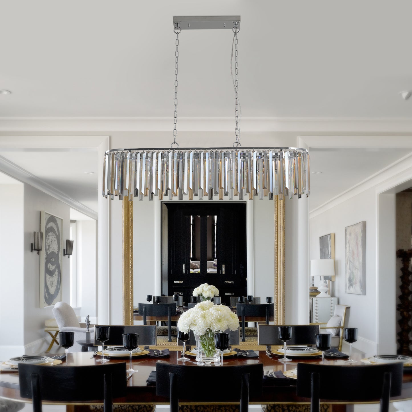 Modern Oval Crystal ceiling chandelier-DG2043