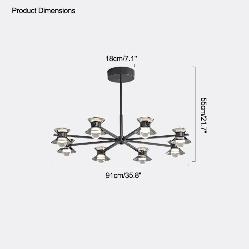 Diff 6/8/10 Light Black Brass Chandelier-DF2226