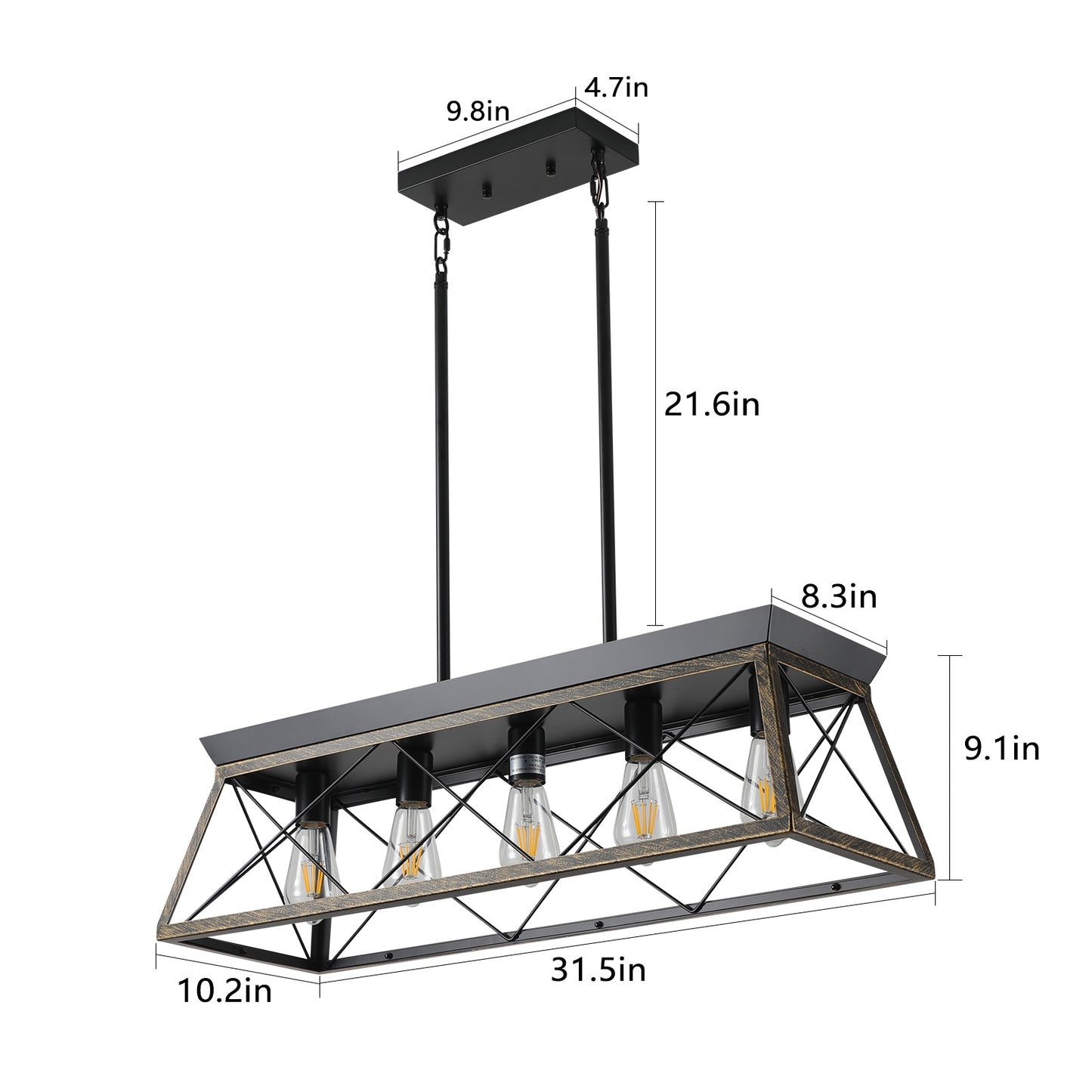 5-Light Farmhouse Chandeliers -DG2003