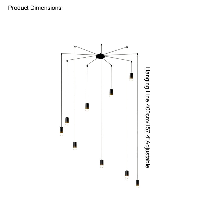 Diff Wire Off Center Chandelier-DF2107