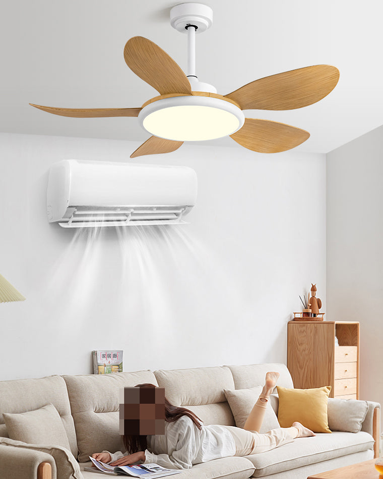Diff 42" Wood Grain Ceiling Fan with Dimmable Light-DF5003